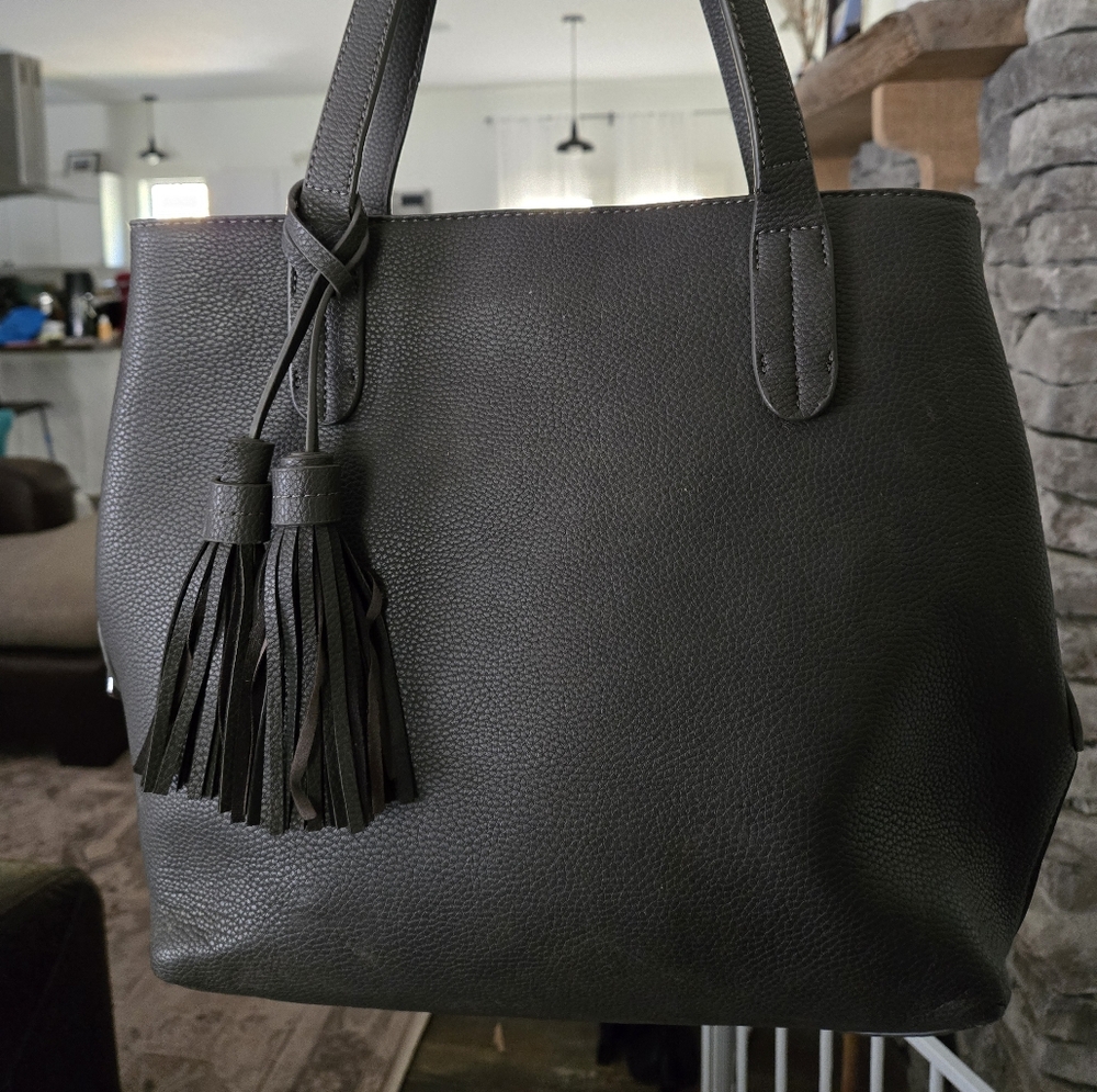 Gray, charming charlie bag